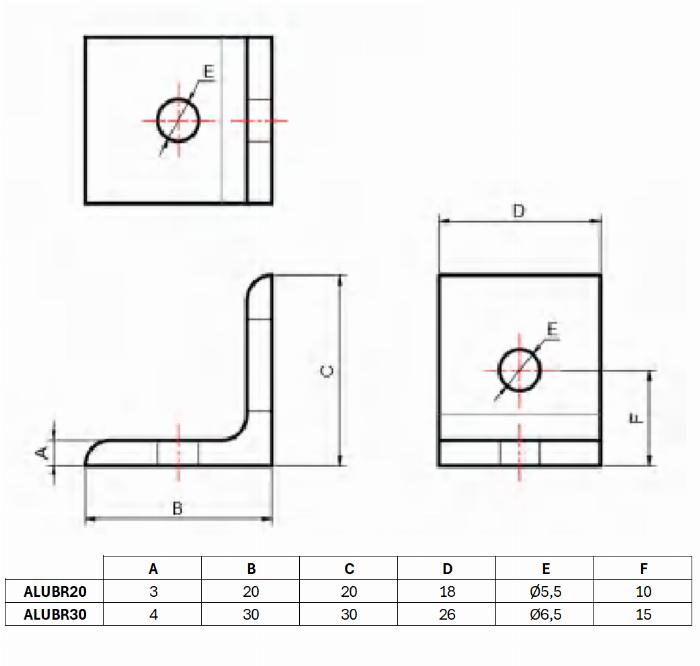 Bracket Alu elox 30x30